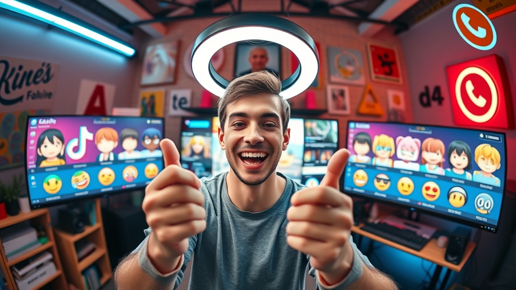 Social media marketer streaming live to boost side hustle visibility on TikTok and Instagram