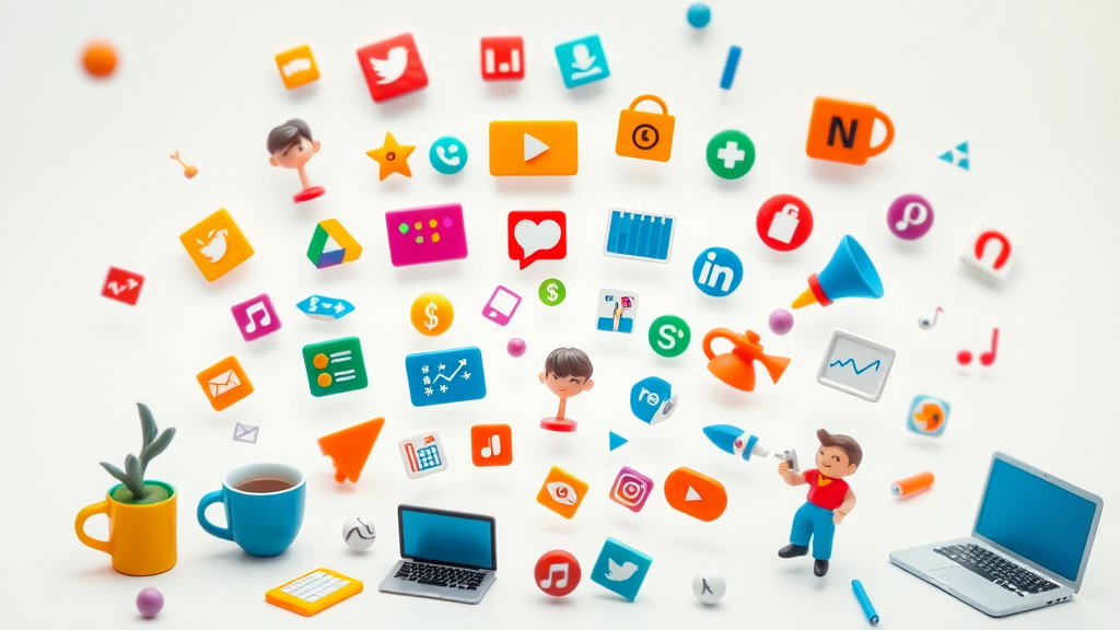 colorful digital collage of icons showing top online side hustles including writing, teaching, design, tech support, and sales