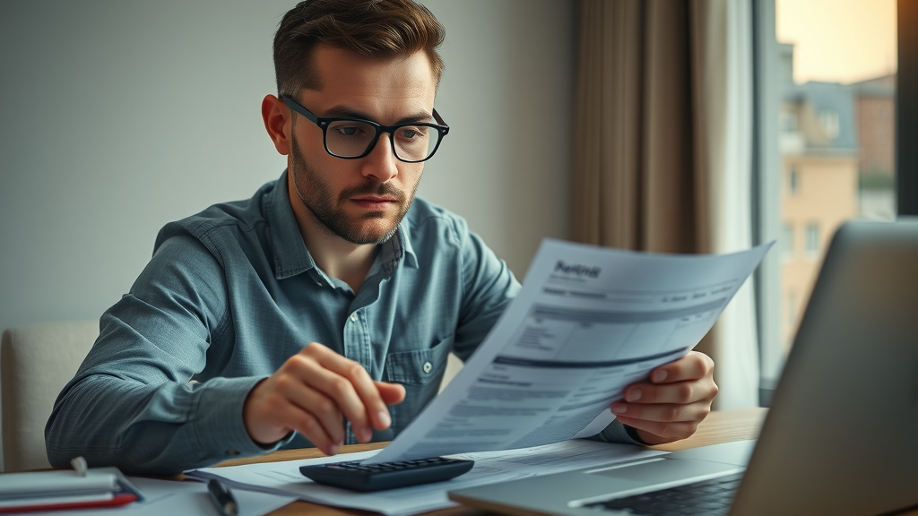 Entrepreneur organizing legal and tax documents for a new side hustle business