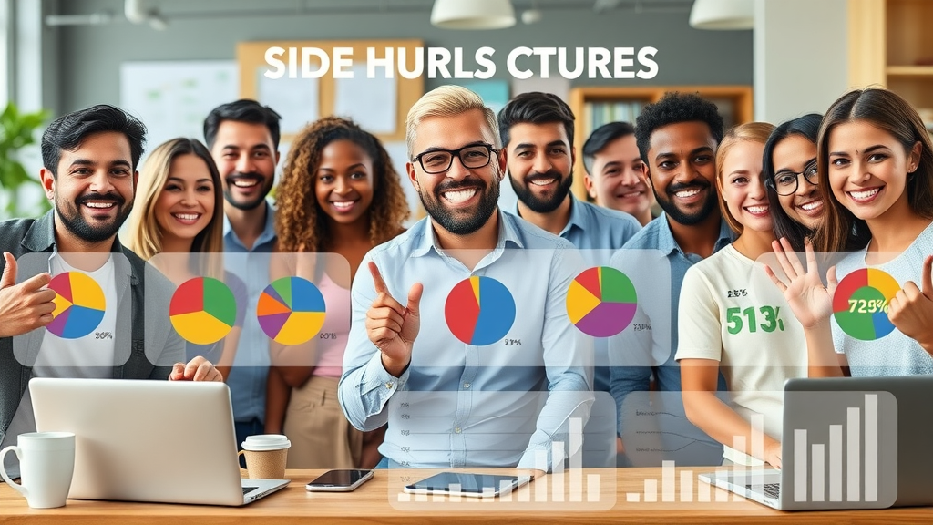 side hustles for beginners infographic showing diverse Americans and popular side gig statistics