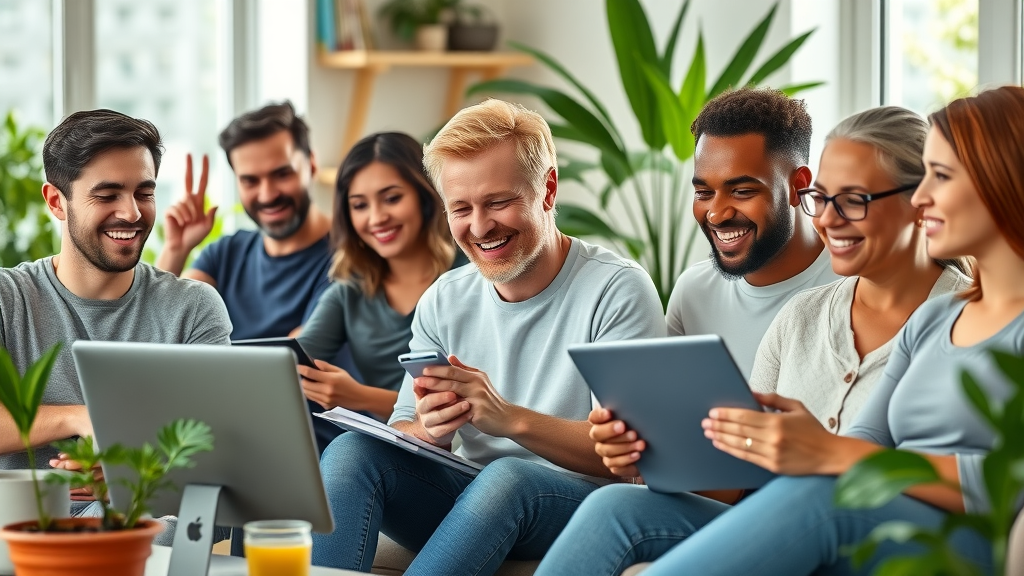 Work from home side jobs diverse group using laptops notepads in home office