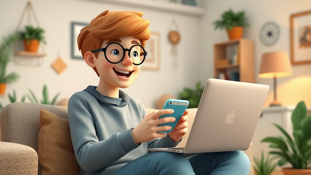 Young entrepreneur browsing free online platforms to start a side hustle with no upfront costs
